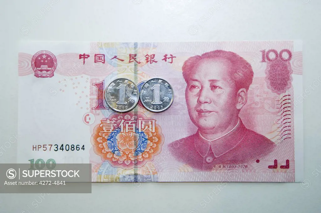 China. Chinese money 100 yuan bank notes