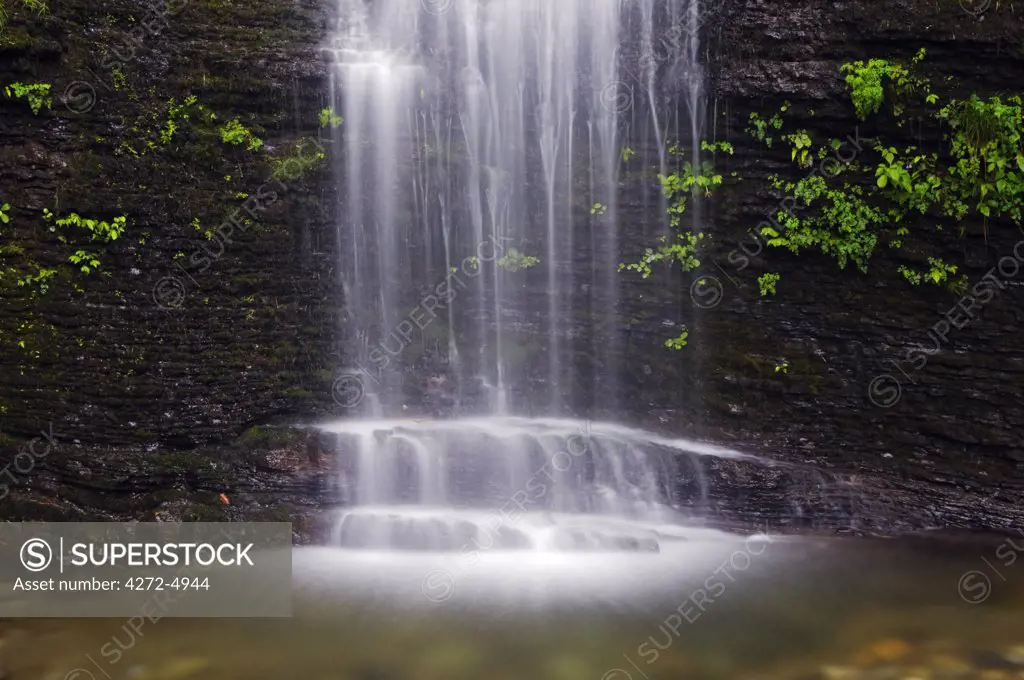 China, Sichuan Province, waterfall at Mt Emei Unesco World Heritage site