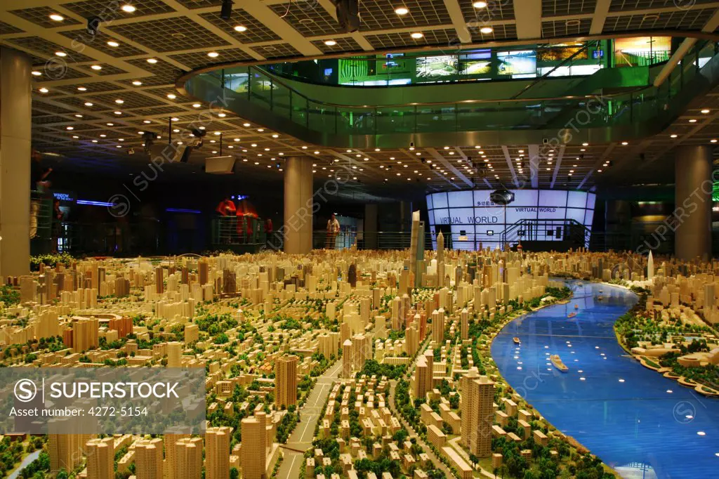 China, Shanghai. Model of Shanghai in the Shanghai Urban Planning Centre.