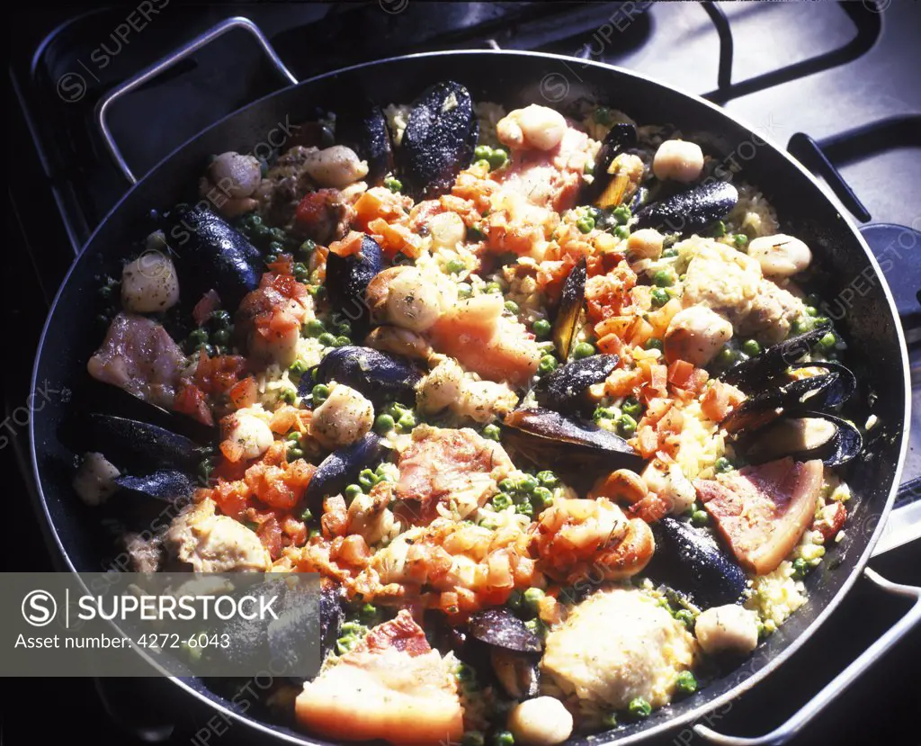 Seafood paella Chilean style