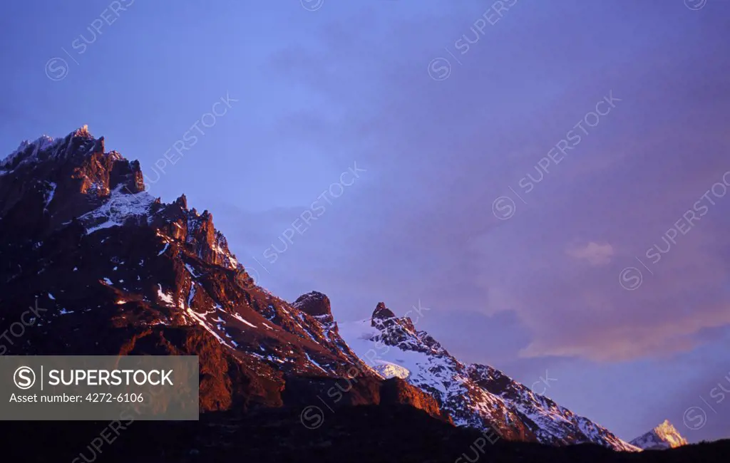 Dawn over Paine Grande, Torres del Paine National Park, Patagonia, Chile