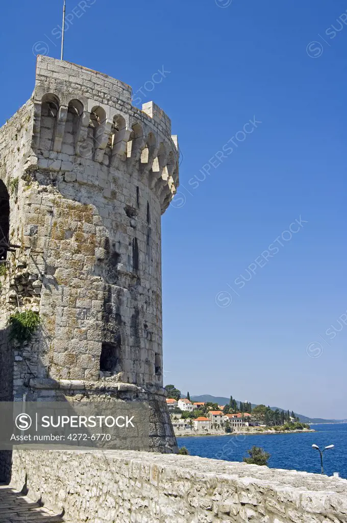 Dalmatia Coast Korcula Island Medieval Old Town Defensive Walls