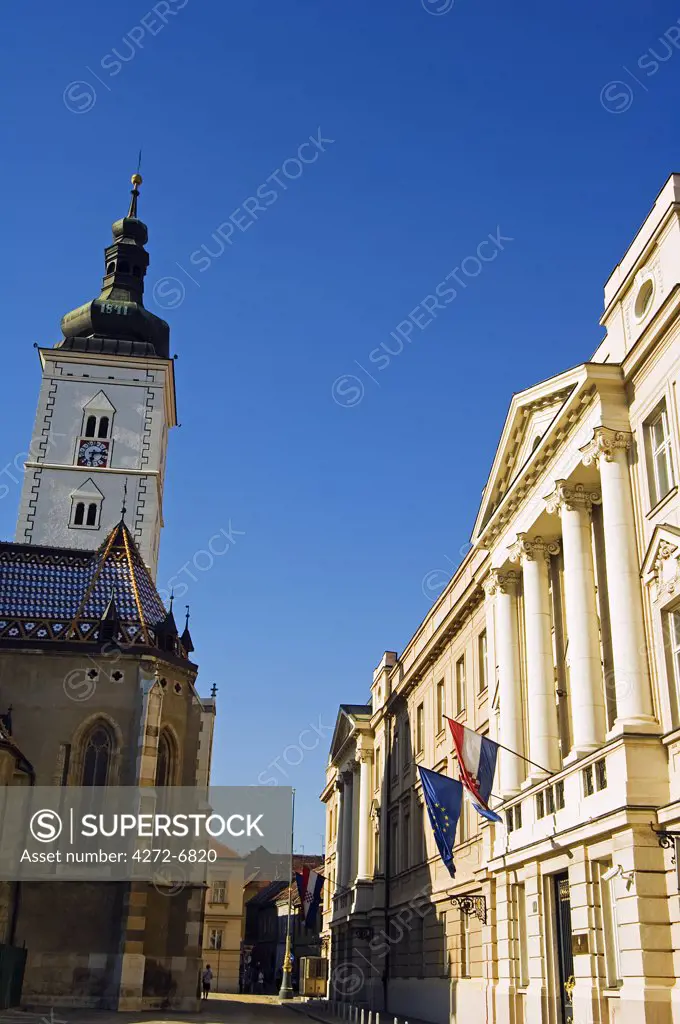 Medieval Old Town of Gradec St Marks Church and Sabor 1908 Croatias National Assembly