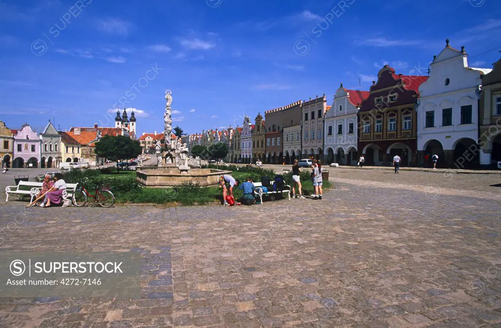 Czech Republic. Zacharia Hradec Square, Telc, South Moravia