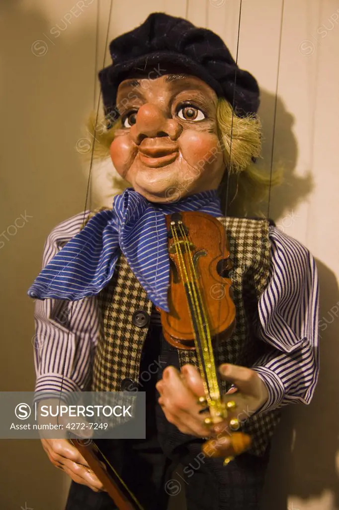 Czech Republic, Prague, Europe; A character from Czech folklore as a marionette