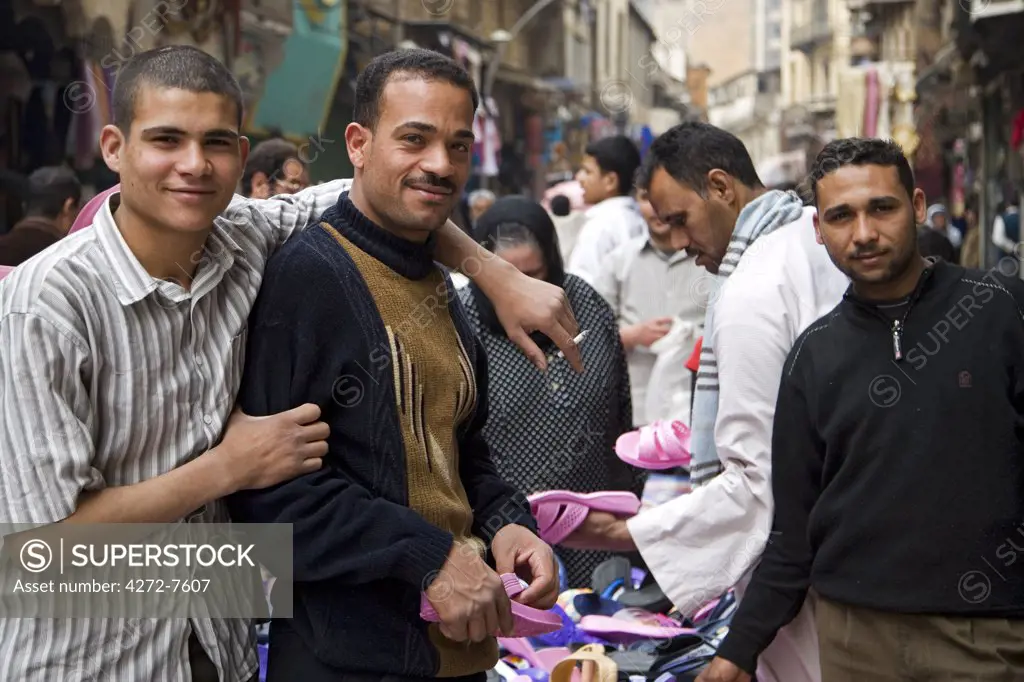 Characters in the market on Sharia El Muski near Khan el-Khalili, Cairo, Egypt.