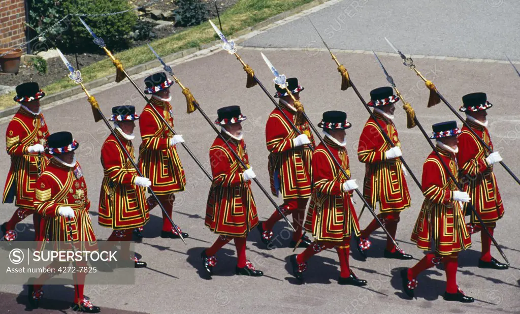 The Yeoman Warders of the Tower of London process during The Garter Ceremony