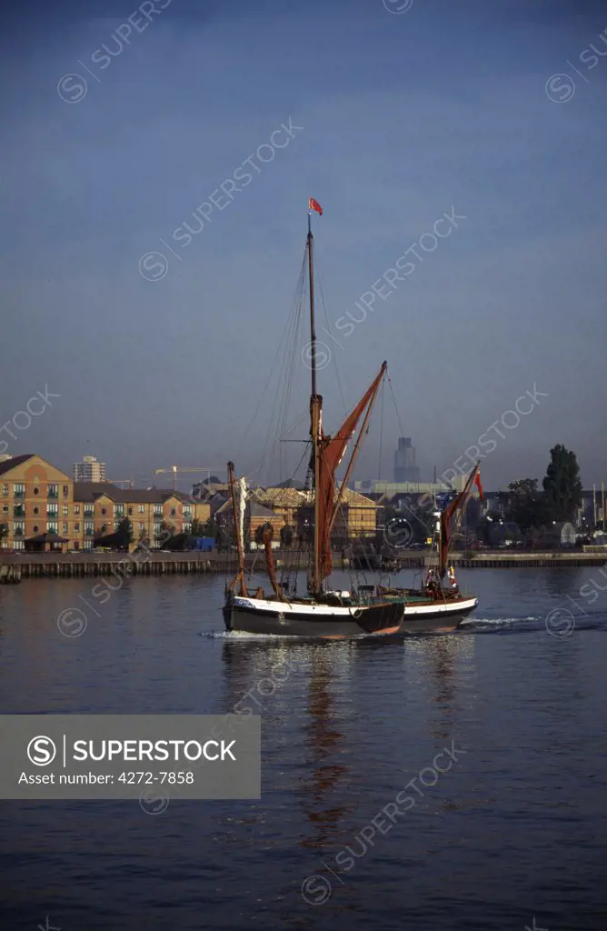 Traditional Thames Barge on the Thames River