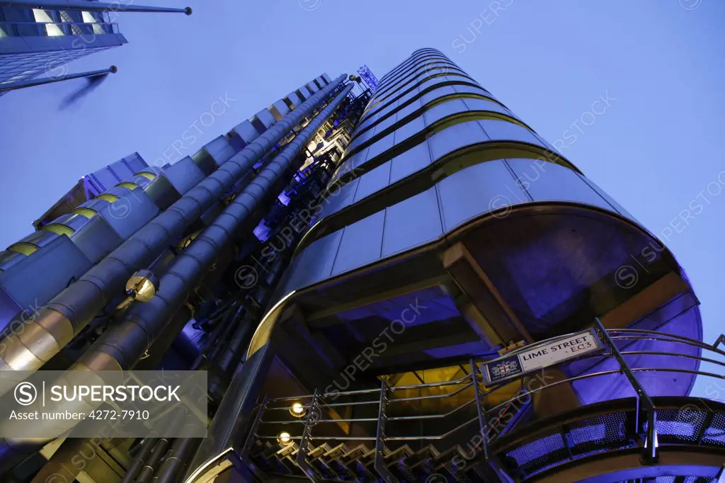 UK, England, London. The Lloyd's Building in the London city centre.