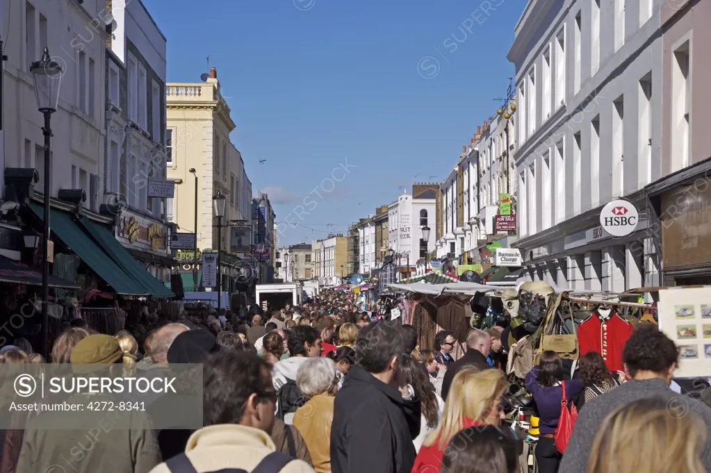 Portobello Market in Notting Hill is popular with tourists and locals alike.
