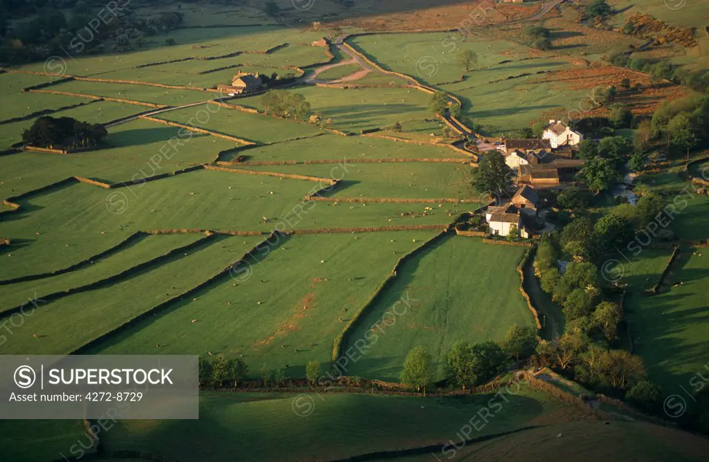 England, Cumbria, Lake District. A hamlet in the valley of Wasdale.