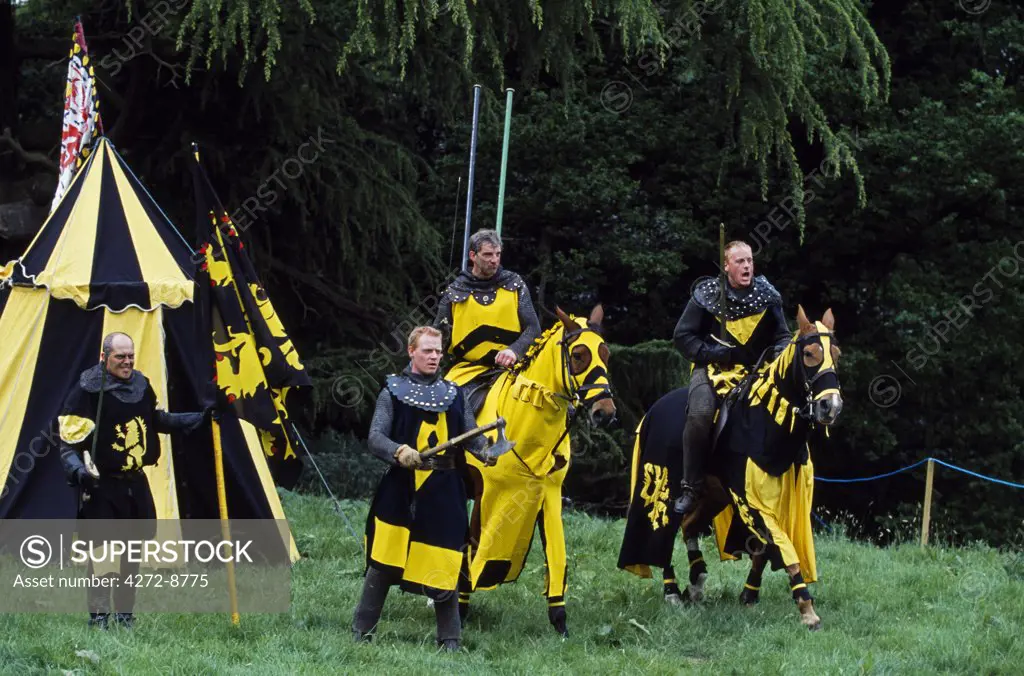 England, Leicestershire, Belvoir Castle. A jousting tournament at the english stately home of Belvoir Castle.