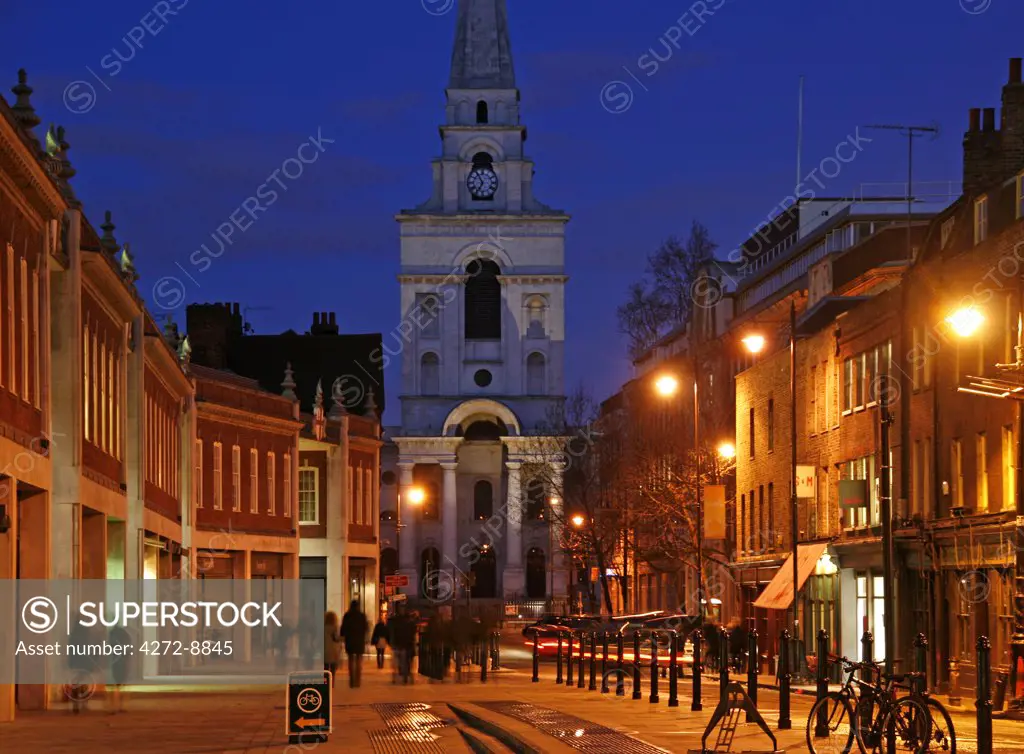 England, London, Spitalfields. Christ Church on Commercial Street.