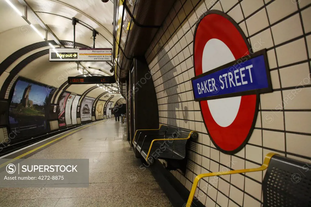 England, London. Baker Street Tube Station.