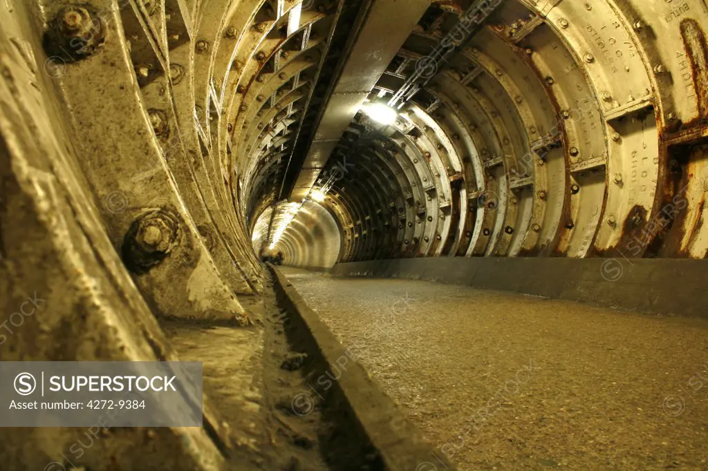 England, London. Greenwich Foot Tunnel in London.