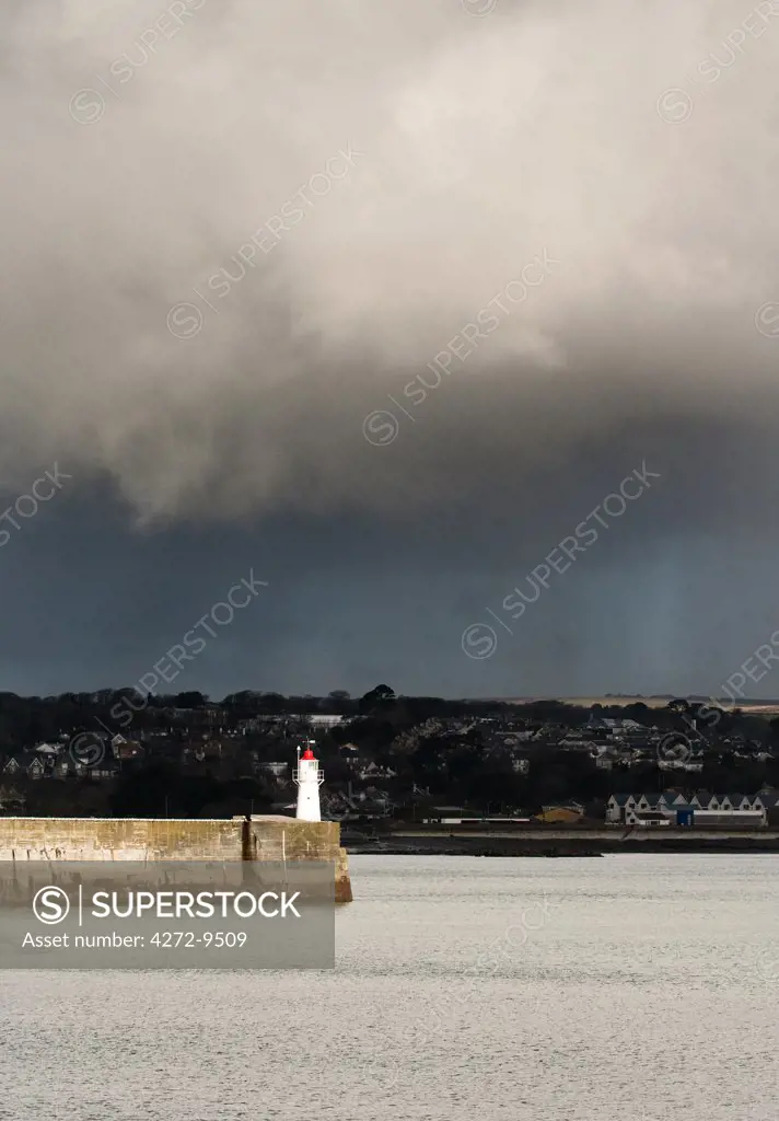 Winter storm above Newlyn, Cornwall, UK