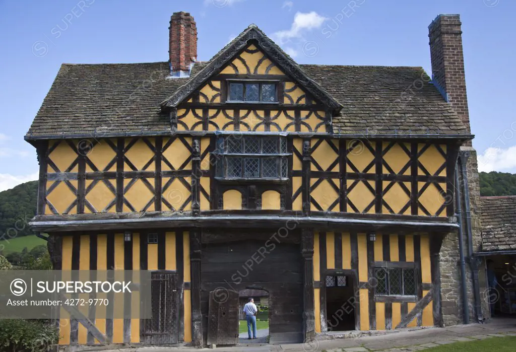 England, Shropshire, Stokesay Castle.  Stokesay Castle is one of the best-preserved medieval fortified manor houses in England. Much of the charm of Stokesay Castle lies in its gatehouse, built in 1640-41.