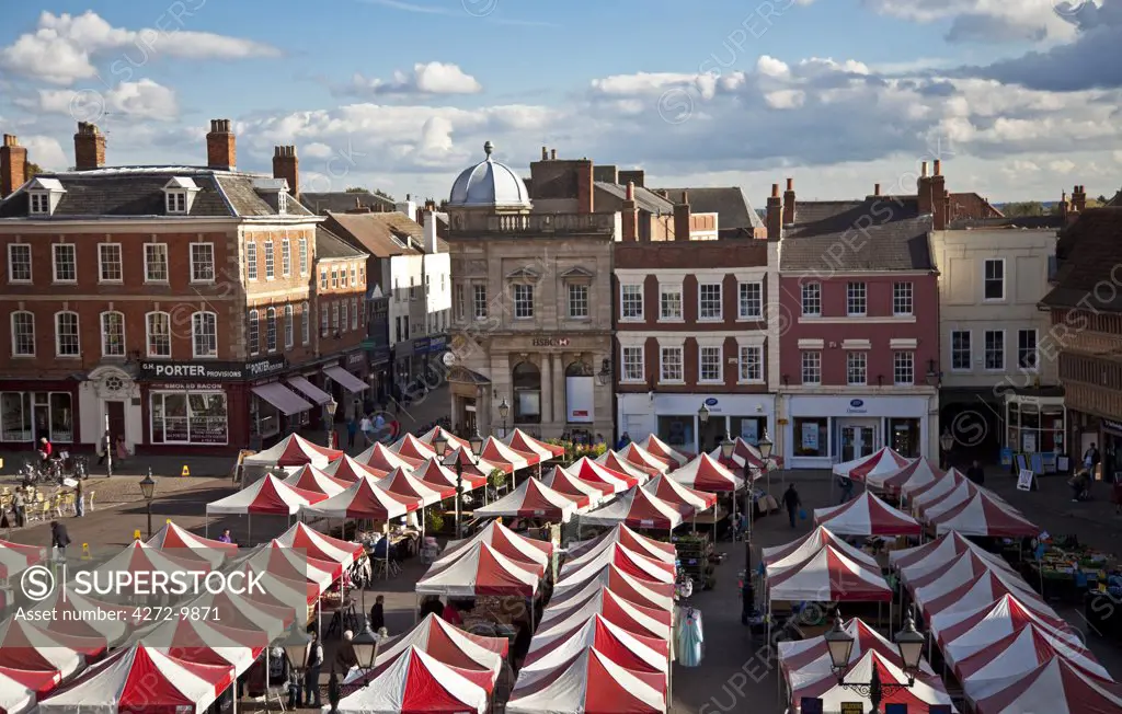 Newark, England. The market draws in visitors from all over the region.