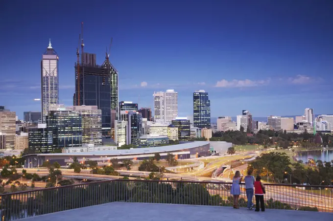 City skyline from King's Park, Perth, Western Australia, Australia