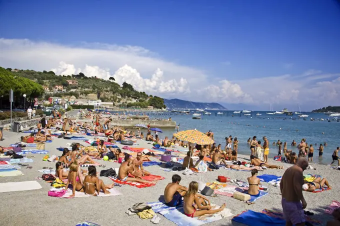 View of Portovenere in summer, Liguria, Italy
