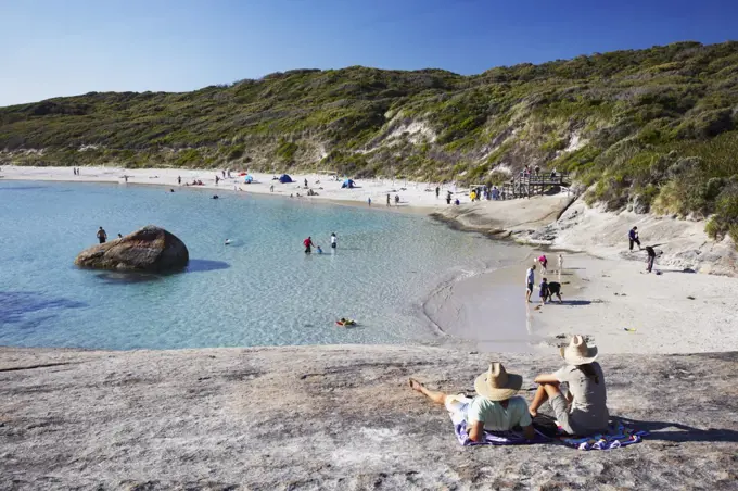 People at Greens Pool beach, Denmark, Western Australia, Australia