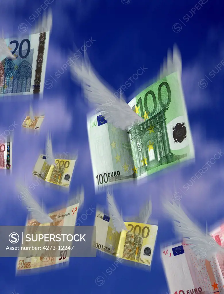 Flying Euros, Symbol Image For Wasting Money