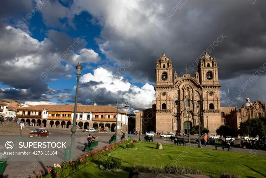 Company Of Jesus Church, Iglesia De La Compania De Jesus, Plaza De Armas In Cuzco, Peru