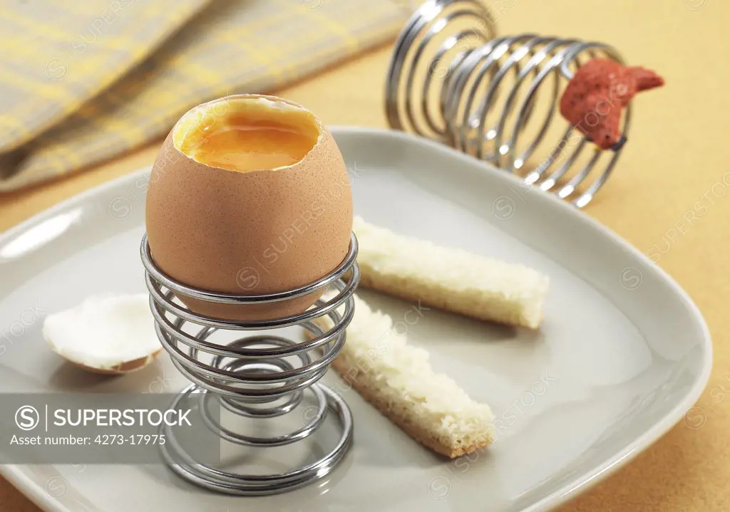 Plate with Soft Boiled Egg in Egg Cup