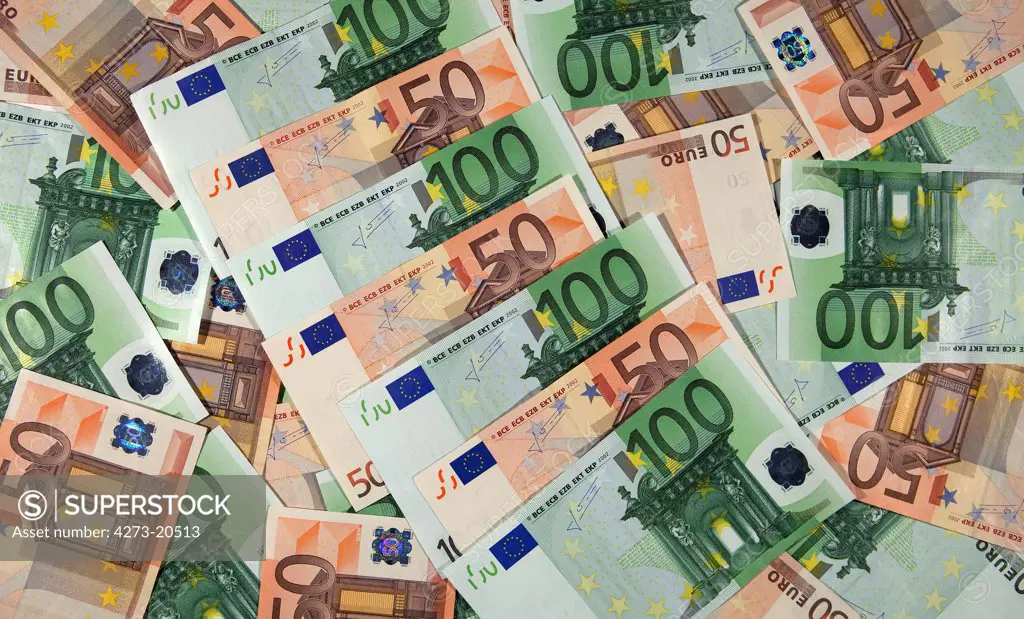Euros Money, 50 and 100 Bank Notes