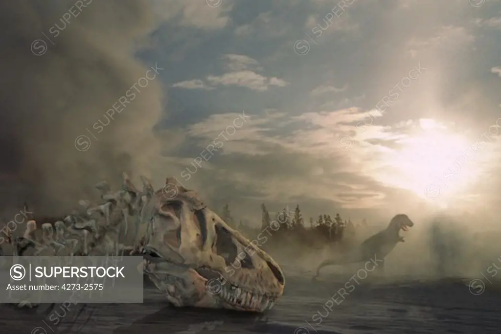 Tyrannosaur, Tyrannosaurus Rex, Digital Composite Image
