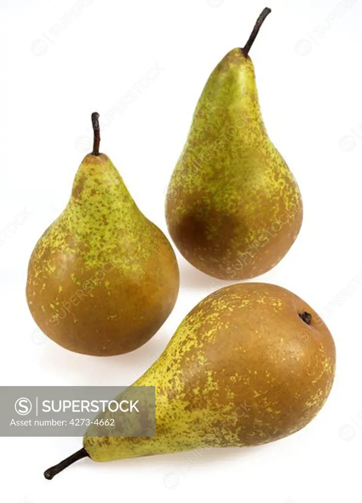 Conference Pear, Pyrus Communis, Fruits Against White Background