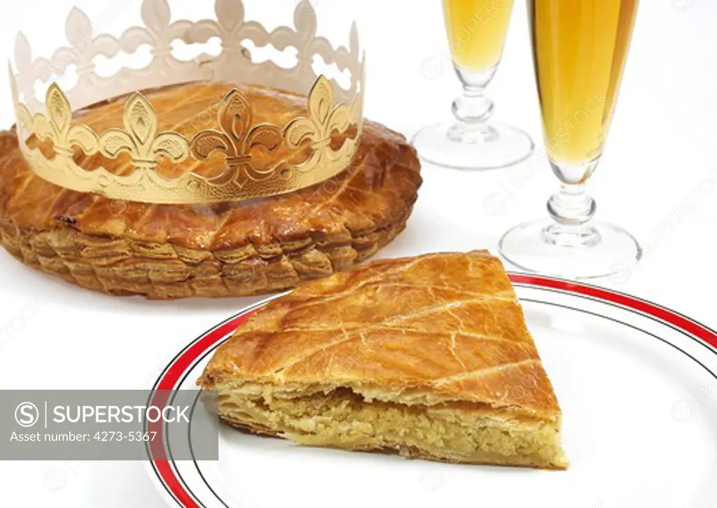Galette Des Rois With Cider, French King Cake Celebrating Epiphany, Normandy