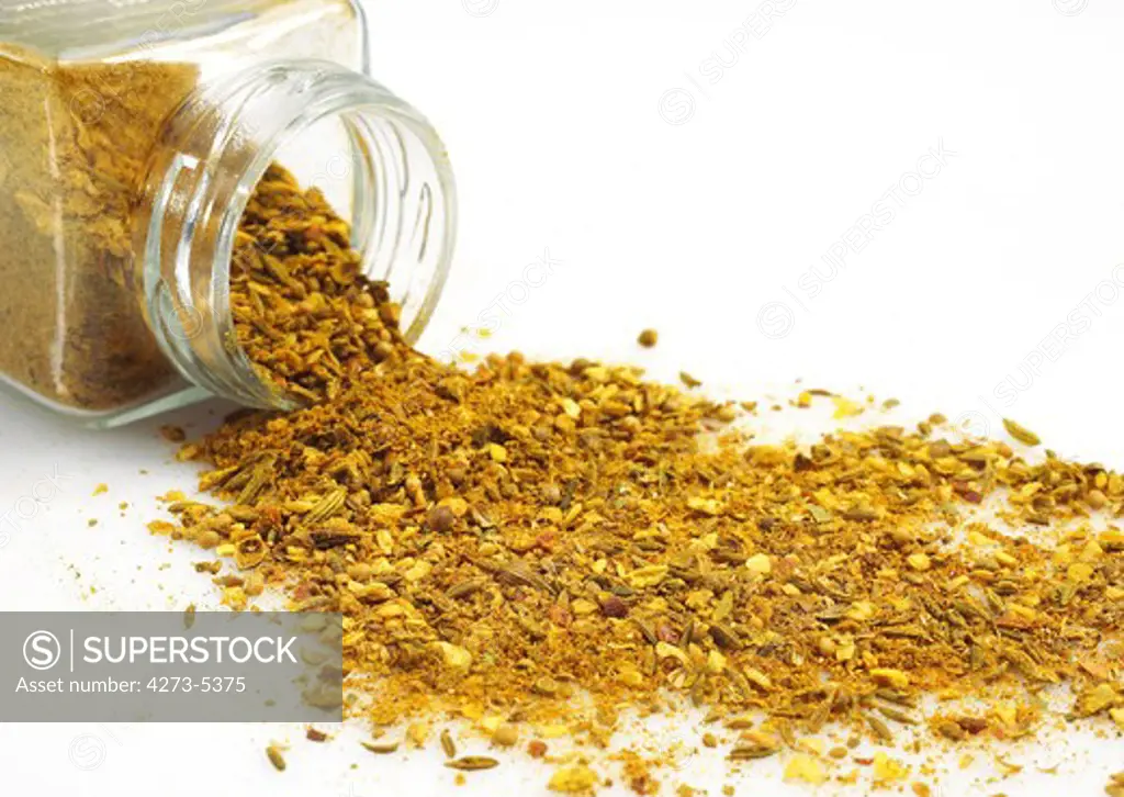 Curry Powder Against White Background