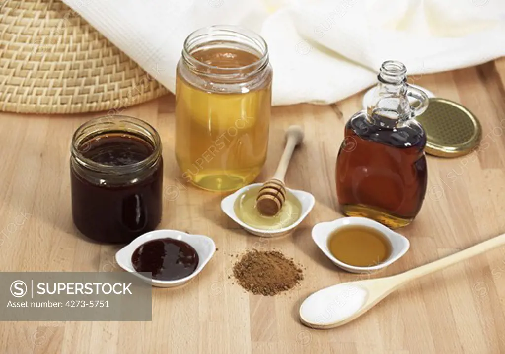 Granulated Sugar, Brown Sugar, Maple Syrup, Treacle And Honey