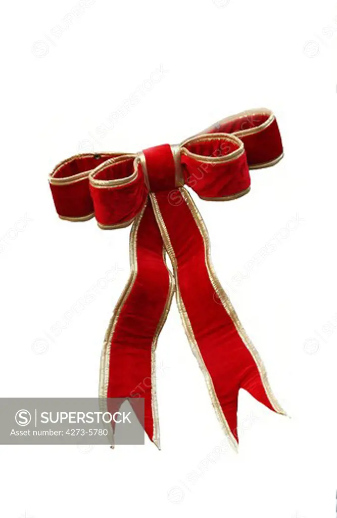 Christmas Bow Tie Against White Background