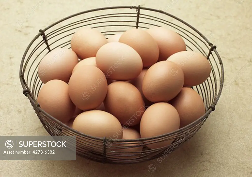 Chicken Eggs In Basket