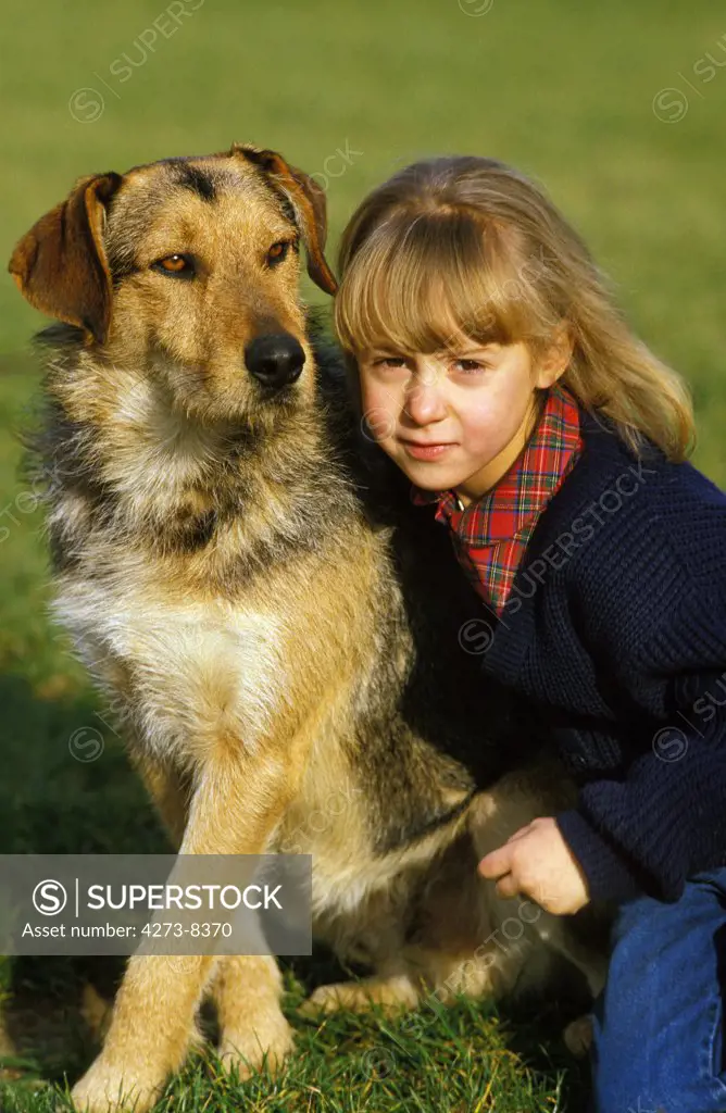 Girl With Her Domestic Dog