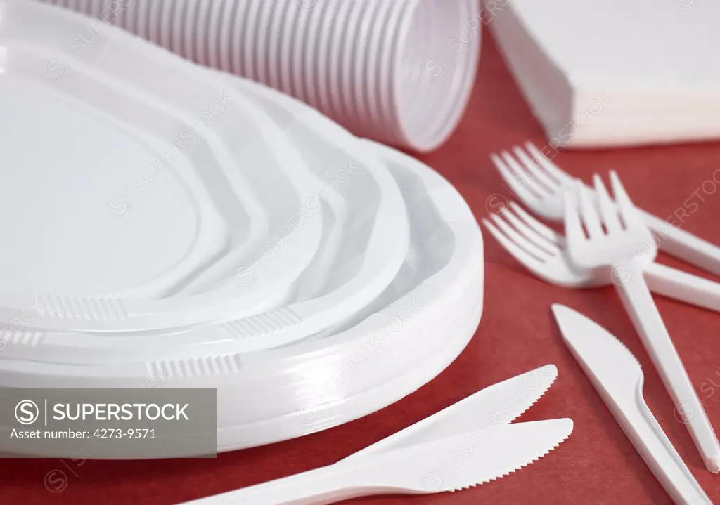 Plastic Place Setting And Paper Napkin