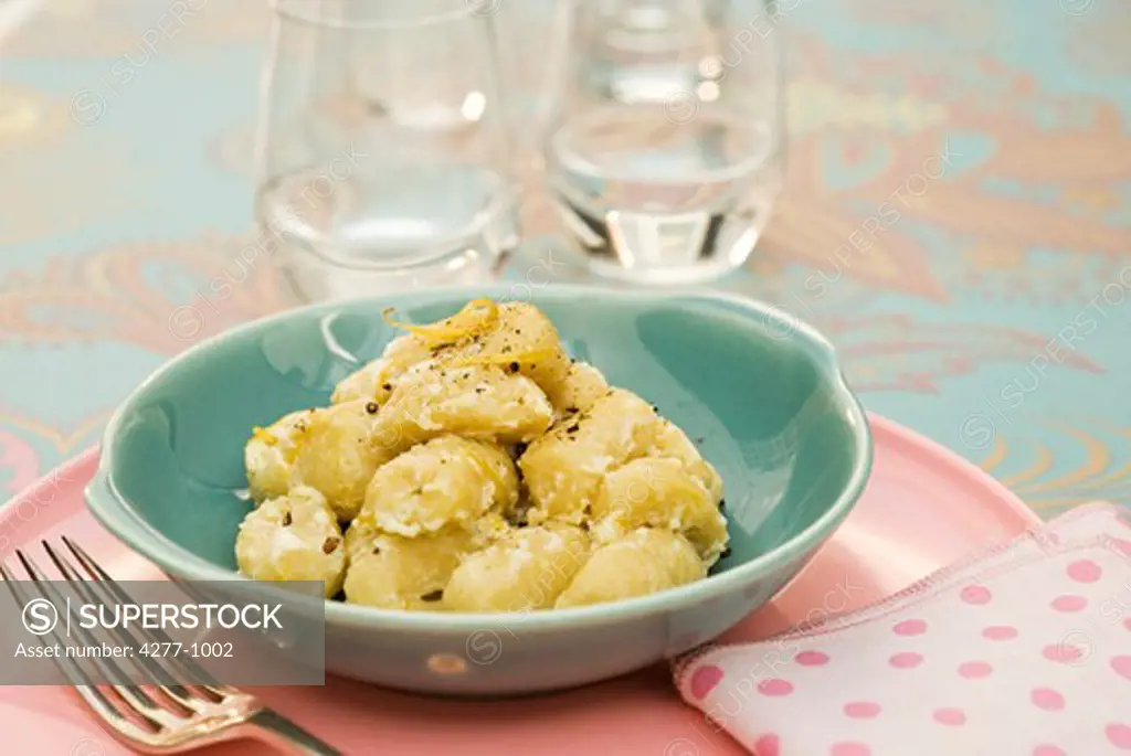 Gnocchi with ricotta and lemon zest