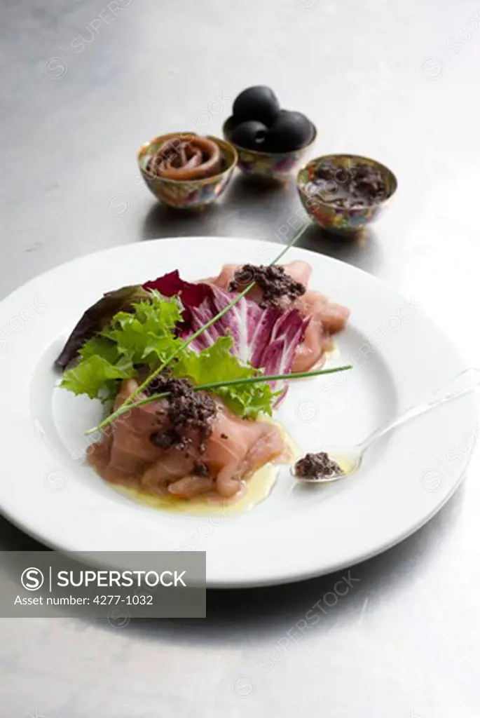 Tuna ravioli with vegetables