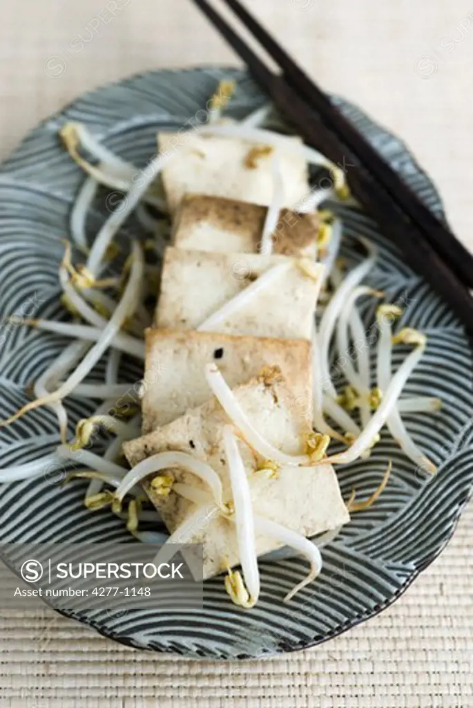 Tofu with bean sprouts