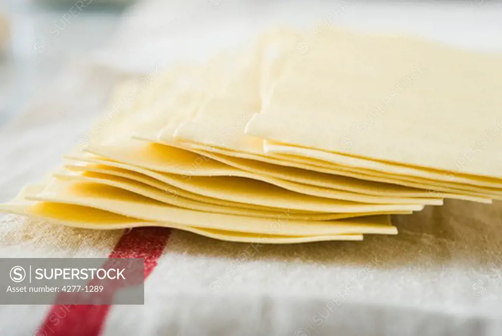 Fresh sheets of pasta
