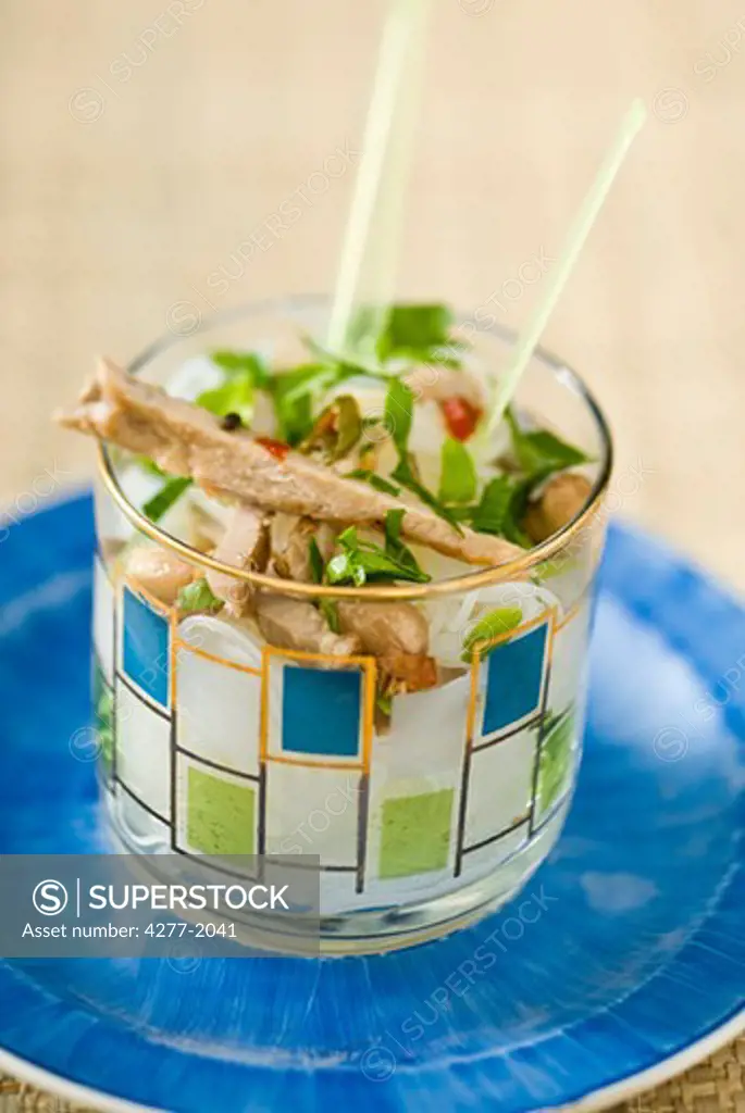 Pork salad with herbs