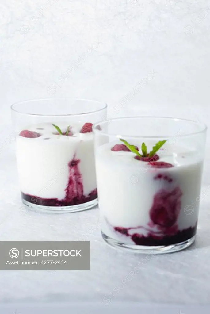 Velvety red fruit yogurt