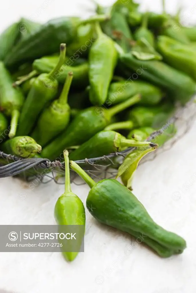 Green chili peppers