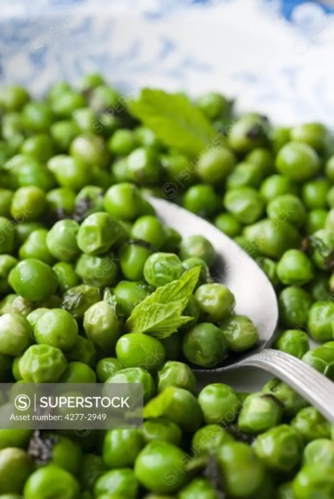 Peas with mint, close-up