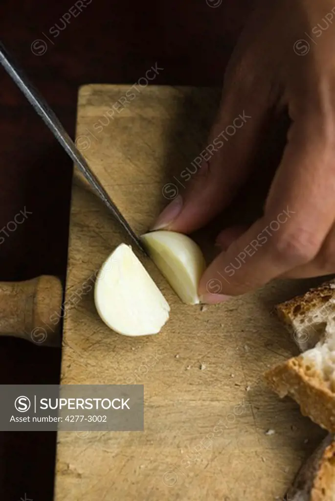 Cutting baby potato