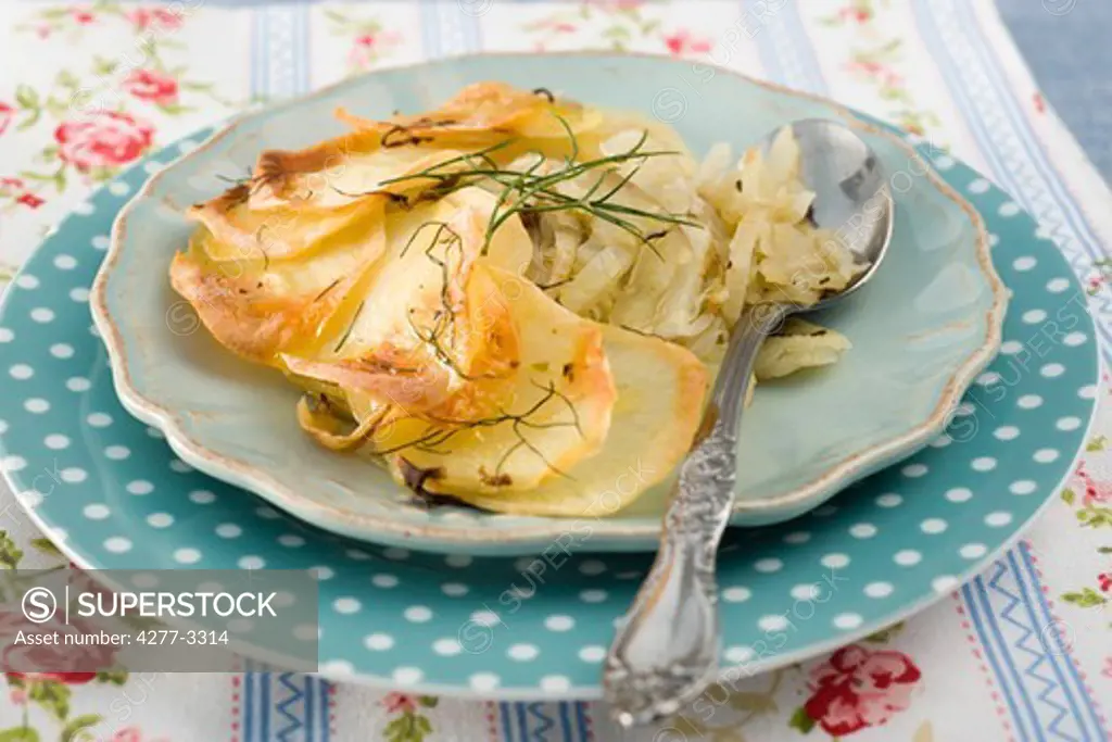 Fennel and potato gratin