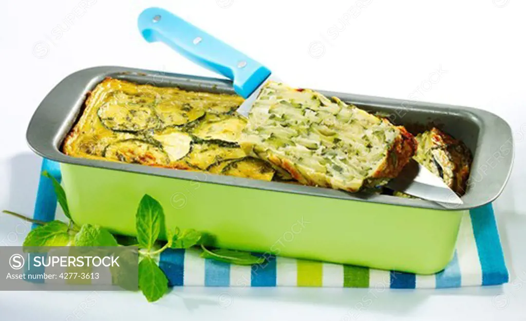 Zucchini flan with mint