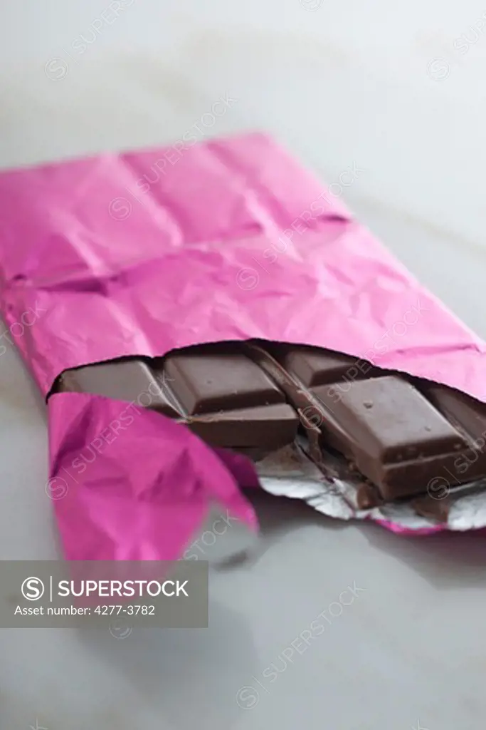 Chocolate with pink wrapping